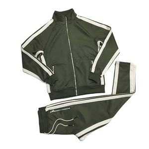 Vente en gros de vêtements de rue de haute qualité Survêtement avec logo personnalisé pour hommes Ensemble pantalon superposé avec veste à glissière - Product Image 4