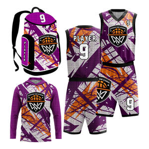 2024 maillot de basket-ball imprimé par sublimation de haute qualité vêtements de sport en Polyester à séchage rapide grande taille uniformes de basket-ball pour adultes - Product Image 1