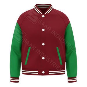 Vestes universitaires américaines classiques, poignets côtelés, logo frontal, 100% laine, coupe-vent, respirantes, boutons-pression unisexes, commande en gros, usine - Product Image 2