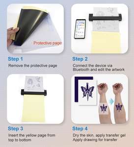 タトゥーポケットプリンター良いタトゥーテンプレート保存時間充電式ミニサイズポータブル一時的な肌 - Product Image 6