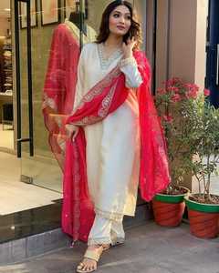ปากีสถาน 3 ชิ้นยาวกระจาย Kurti กางเกง Dupatta ชุดผู้หญิงอินเดียDesigner Salwar Kameez Readymadeงานรื่นเริงชาติพันธุ์ - Product Image 2