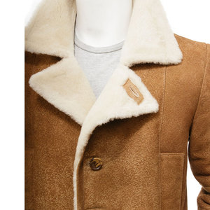 Men's High Street Style Casual Slim Long Sleeve Genuine Leather Cowhide Jacket <b>Funnel</b> Neck Collar Zipper Waterproof Breathable - Product Image 5