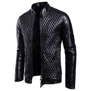 Vestes en cuir PU pour hommes à col zippé noir et rouge de haute qualité 2025 meilleur fournisseur OEM ODM - Product Image 3