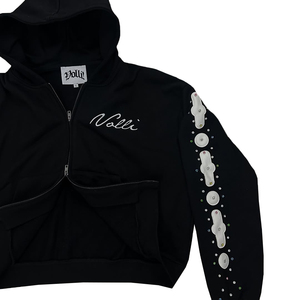 Nouveaux costumes à la mode en gros hommes personnalisés deux pièces strass à capuche et ensembles de survêtement pour hommes survêtement Logo personnalisé bouffée impression costume - Product Image 1