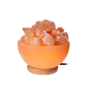Lámpara de Sal del Himalaya Decorativa con Forma de Cuenco, Lámpara de Cristal con Base de Madera, Cable Eléctrico y Bombilla, Lámpara de Sal Natural - Product Image 5