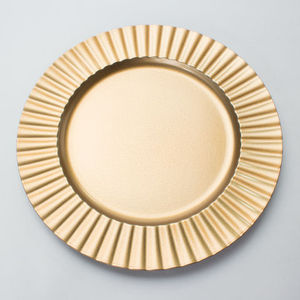 Assiette de service de luxe en métal, qualité supérieure, fabriquée à la main, pour l'utilisation du Ramadan, or avec une forme décorative fantaisie - Product Image 5