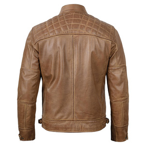 Chaqueta de piel auténtica de cordero de la mejor calidad para hombre, cuello levantado, talla de EE. UU., edición limitada con bordado a la moda - Product Image 2
