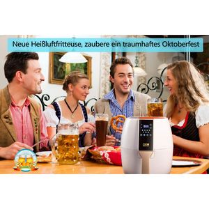 หม้อทอด4L อเนกประสงค์ขนาดใหญ่1400วัตต์พร้อมระบบควบคุมแบบดิจิตอลการปรุงอาหารแบบไร้ไขมันและไขมันต่ำง่ายเพื่อสุขภาพเราปลั๊ก - Product Image 5