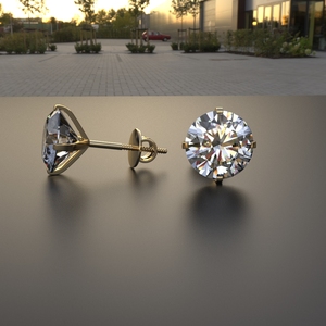 Avarta 18K oro 3,80 quilates cada solitario tachuelas pendiente para niñas y mujeres - Product Image 4