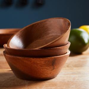 Juego de vajilla culinaria para servir comida, cuenco de madera minimalista, cuencos de madera natural sostenibles de Vietnam - Product Image 6