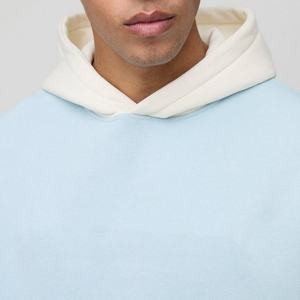 Venta al por mayor nueva otoño Colorblock hombres Sudadera con capucha personalizada pantalla impresa Sudadera con capucha cuadrada de gran tamaño - Product Image 4