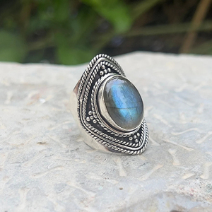 Trendy Design Natural <b>Labradorite</b> <b>Ring</b> Pear Shape 925 Sterling Silver Handmade Women Fine Bohemian Jewelry Engagement Weddings - Product Image 6