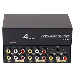 Conmutador Selector de 4 puertos AV Audio vídeo RCA 4 entradas 1 salida, caja divisora