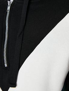 Hombres Casual 100% Algodón Térmico Media Cremallera Streetwear Sudaderas Personalizable Colorblock Panel Bordado Invierno Temporada Comodidad - Product Image 6