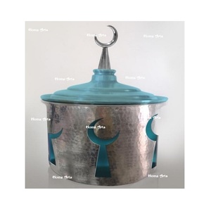 Fabuleux Design Plat De Service En Aluminium Bleu Ciel Et Argent Couleur Plat De Service Pour La Fête De Mariage - Product Image 1