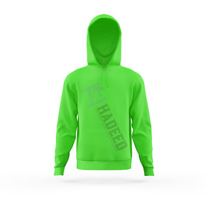 Sudadera con capucha de color verde brillante personalizada con estampado de texto Hadeed diagonal sudadera unisex sudadera casual moda streetwear Sudadera con capucha - Product Image 1