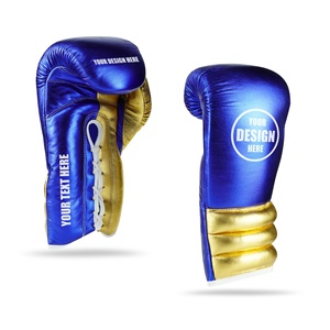 Venta al por mayor profesional 8oz cuero de vaca guantes de boxeo logotipo personalizado mejores Muay Thai Kick Punching guantes de entrenamiento de cuero - Product Image 1