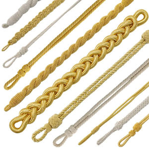 Nouveau design de sangle personnalisée pour cordon de sécurité Bullion Wire Cap-Uniforme de cérémonie avec embouts décoratifs en métal Couleur et logo personnalisés - Product Image 3