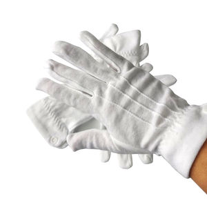 Guantes de algodón Precio barato de fábrica Buena calidad Diseño Premium Guantes de algodón de color blanco de punto personalizados para adultos - Product Image 2