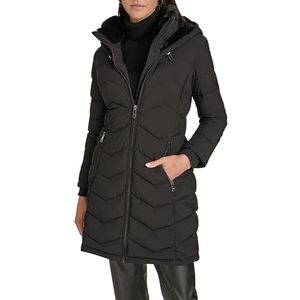OFTBUY Blouson Bomber Matelassé Long Coupe-Vent pour Femme avec Bordure en Véritable Fourrure de Renard, Manches Lanterne Surdimensionnées, Vente en Gros, OEM Personnalisé, Faible MOQ, Livraison Rapide - Product Image 1