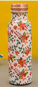 Botella de Cobre para Almacenar Jugos de Frutas con Diseño de Flores y Esmalte, Botella de Agua de Cobre con Beneficios para la Salud - Product Image 4