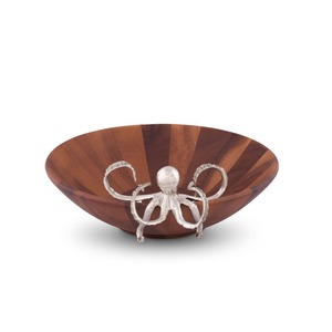 Ensaladera redonda de madera de acacia hecha a mano, ecológica, sostenible para hoteles y fiestas, embalaje gratuito en la cocina de la India - Product Image 5