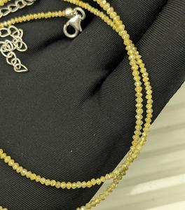 Collar de Cuentas de Diamantes Amarillos, Plata de Ley 925 con Baño de Oro, Facetado Natural, Estilo Redondo, Moderno, Regalo de Boda Ortodoxo para Niños - Product Image 2