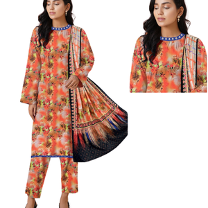 FESTIVAL DE FIESTA CASUAL DE MUJER DESGASTE KURTIES INDIAS CON PANTALÓN HANDBLOCK DUPTTA CONJUNTO PRECIO AL POR MAYOR PARA SEÑORAS DE AA IMPEX - Product Image 4