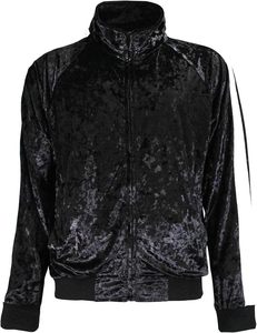 Conjunto Deportivo Unisex de Terciopelo Negro, Manga Larga, Cierre con Cordón, Estilo Casual para Correr, Color Sólido, Bolsillos Laterales, Corte Regular, Invierno - Product Image 3
