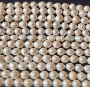 Perlas de Arroz de Agua Dulce de Alta Calidad, Hebras Sueltas, Naturales, Sin Tratar, Certificadas por Terceros, 8mm, Lisas, para Joyería, Ópticas - Product Image 5