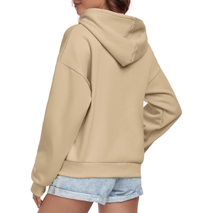 Sudadera Coreana de tendencia Kangaroo Pocket Drop Shoulder Sweater Mujeres Hoodies Casual Pullover Manga larga Algodón - Product Image 5