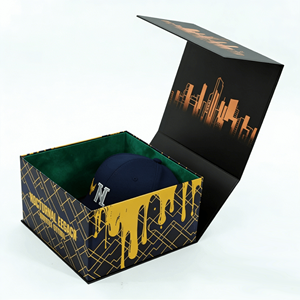 Boîte en <span class=keywords><strong>papier</strong></span> personnalisée haut de gamme pour casquette de baseball et casquette trucker, échantillons gratuits, boîte en <span class=keywords><strong>papier</strong></span> tendance - Product Image 1