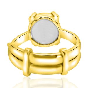 Anillo ajustable con incrustaciones de gemas astrológicas certificadas Ashtdhatu y perla de agua dulce (Moti) de 3.25-12.25 Ratti - Product Image 3
