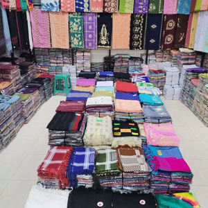 Nouvel arrivage : châle en mousseline de polyester pour femmes musulmanes, foulard en mousseline 100 % polyester, châle en mousseline brodé floral, hijab en mousseline - Product Image 4