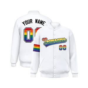 Chaqueta Varsity de Lona y Cuero Personalizada para Hombre, Estilo Urbano de Invierno, con Cuello Alto y Cierre Frontal, Impermeable, Venta al Por Mayor - Product Image 1