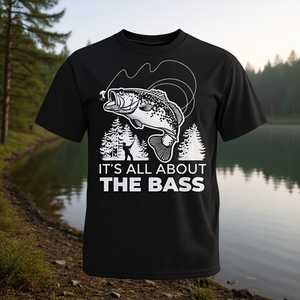 Camiseta All About The Bass Design, negra, unisex, talla M para adultos - Product Image 3
