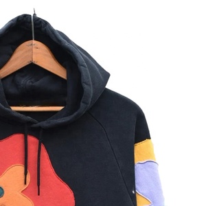 Pulls à capuche en polaire unisexe respirants avec patchs floraux d'hiver, logo personnalisé de haute qualité, tie-dye, vente en gros - Product Image 4