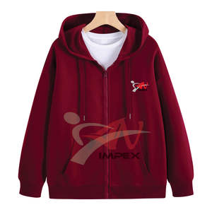 Wholesale High Quality Drop Shoulder Twill Lining Long Sleeve Heavy Cotton <b>Zip</b> up <b>Hoodies</b> With <b>Pockets</b> for Men - Product Image 5