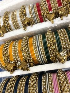 Best Selling Fashionable Bangles with Stunning Pearl Stone Work Trendy Bangles <b>for</b> Weddings & Festive Wear from India - Product Image 2