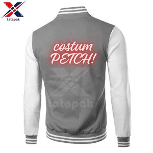 Chaqueta Universitaria de Invierno para Hombre, Resistente al Viento, 100% Algodón, Mangas Regulares, Diseño de Logotipo Bordado Personalizado, Estilo Universitario, de Fábrica - Product Image 2