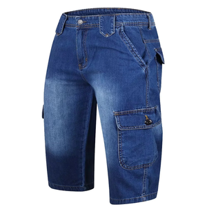 กางเกงยีนส์ขาสั้นผู้ชายสไตล์วินเทจแบบสตรีทแวร์สั่งทำพิเศษจากโรงงาน พร้อมประดับด้วยคริสตัล - Product Image 5