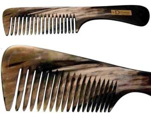 Peigne en corne naturel personnalisé d'occasion avec dents fines et larges Peigne en corne de buffle fait main pour la coiffure - Product Image 4
