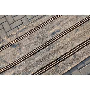 Alfombra turca Vintage moderna de 3x10,8 pies, diseño de retazos blanco y marrón, tejido de yute de lana clásico para sala de estar, pasillo, respaldo de látex - Product Image 5