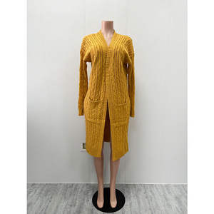 Cárdigan largo de punto para mujer, abrigo de moda casual XL, transpirable, impermeable, teñido, con capucha desmontable de cachemira - Product Image 6