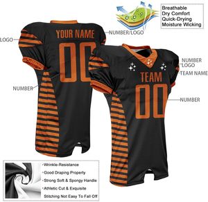 Camiseta de Fútbol Americano Sublimada Personalizada con Rayas a Cuadros, Uniforme de Sublimación para Entrenamiento y Partidos de Equipos Deportivos Profesionales - Product Image 2