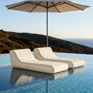 Chaise flottante gonflable de nouvelle conception Chaise longue de <span class=keywords><strong>piscine</strong></span> extérieure en <span class=keywords><strong>PVC</strong></span> avec housse en tissu amovible Chaise longue de soleil pliable portable - Product Image 1