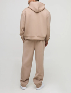 Nouveau arrivé top tendance article surdimensionné 100% coton 2 pièces sweat-shirt à col et pantalon de survêtement hip hop hommes survêtement - Product Image 6