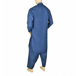 ชุดเสื้อคลุมปักลายคอปกสำหรับผู้ชาย - สีน้ำเงินกรมท่า - Product Image 5