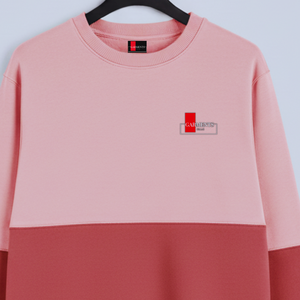 Sweat-shirt à col rond pour homme 100% coton uni |   Pull en molleton bicolore |   Logo personnalisé OEM ODM, streetwear décontracté d'hiver, respirant - Product Image 2