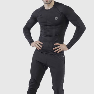Camisa de compresión para hombre con manga larga Logotipo personalizable Ropa de gimnasio transpirable-Venta al por mayor - Product Image 5